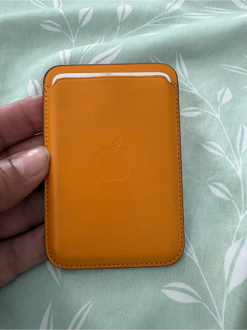 Apple Orange MagSafe Leather Card Pocket